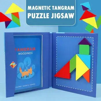 

Tangram Toys Children Gift Challenge IQ Puzzles Stimulate the Imagination Developing Intelligence Early Education Magic Book