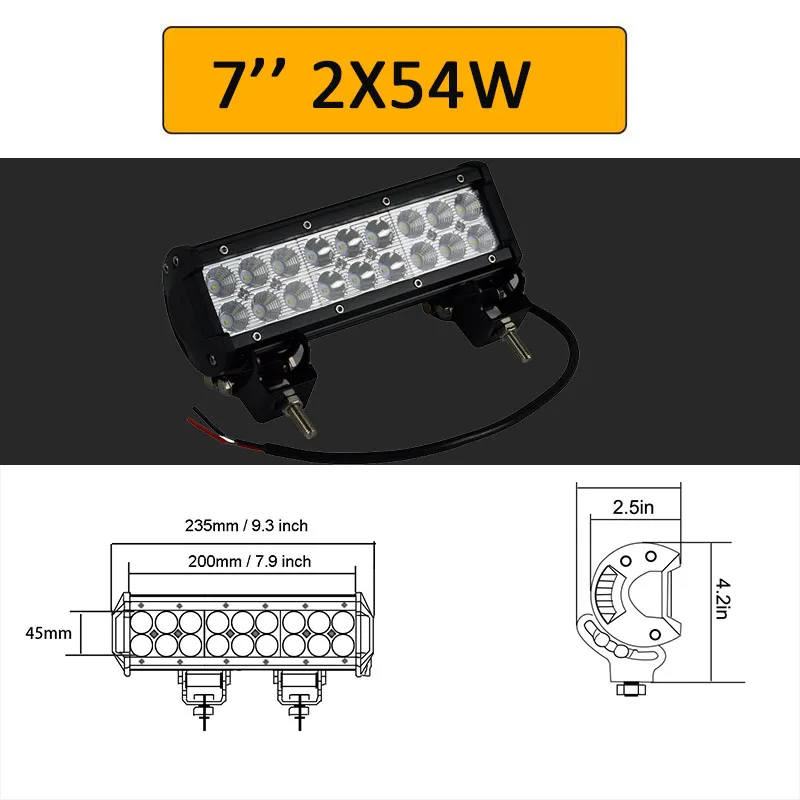 Auxtings 9 ''12'' 15 ''17'' 20 ''23'' 25 ''28'' 36 ''42'' внедорожный светодиодный светильник 12V 24V светодиодный рабочий светильник для Jeep 4WD грузовик 4x4 SUV