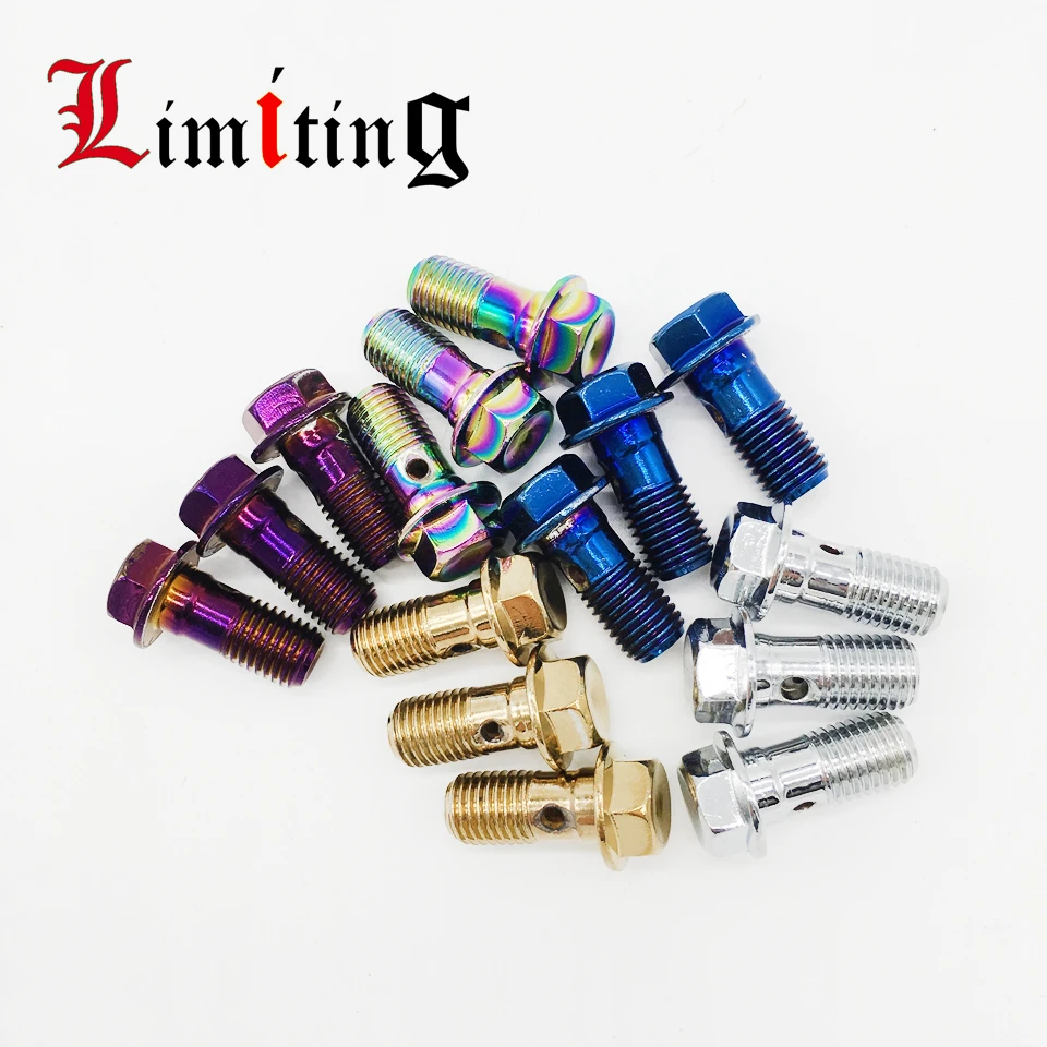 

M10*1.0MM M10*1.25MM Colorful Universal Banjo Screws For Motorcycle Brake Tubing And Calipers Brake Oil Nozzle screws Oil screws