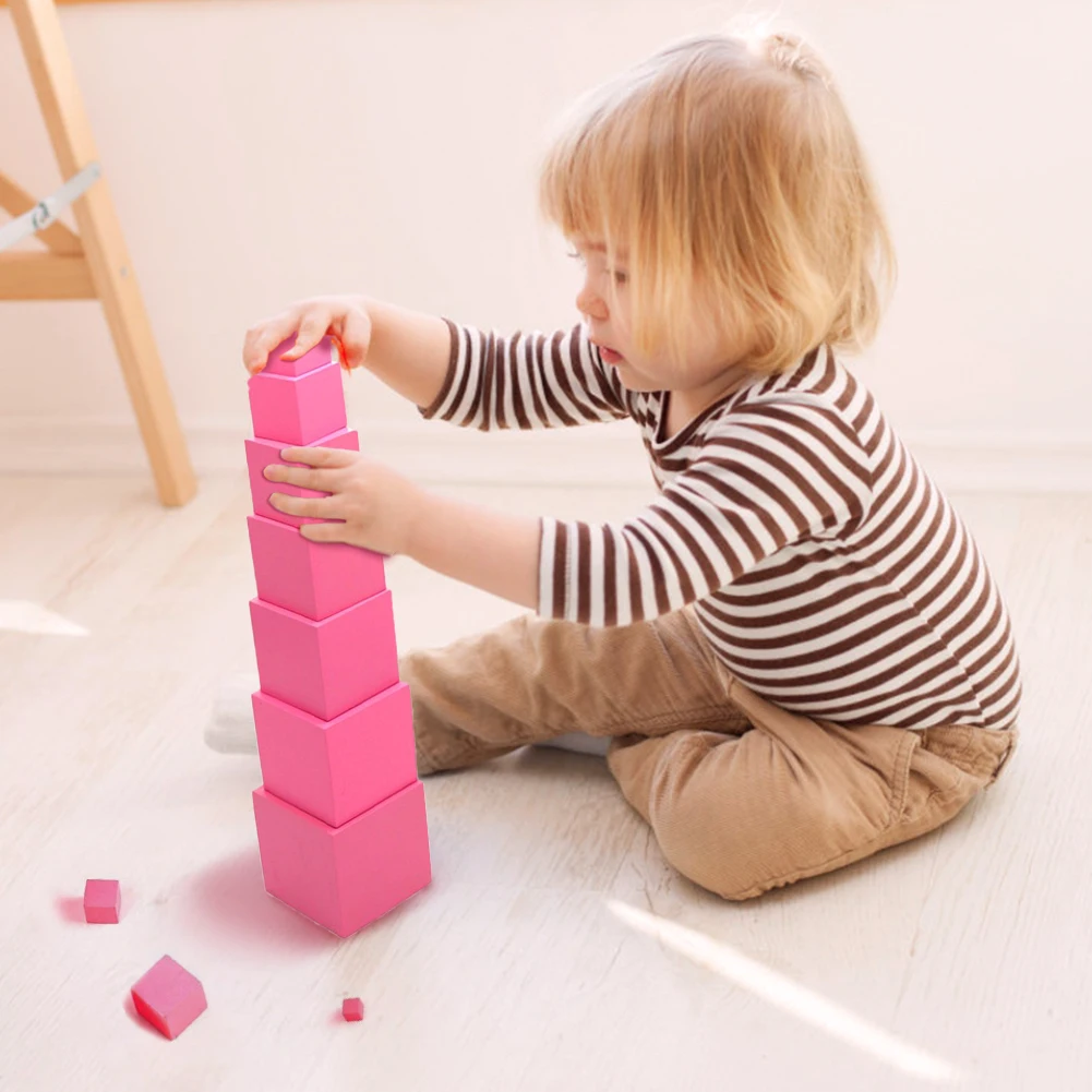 Zylinderblock Familie Set Educational Toy Sensorisches Spielzeug Pink Tower 
