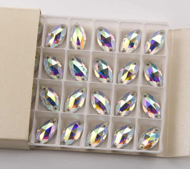 YANRUO 3223 Navette Horse Eyes Shape Sew On Crystal Glass flat back Rhinestones AAAAA Quality Stones For Clothes