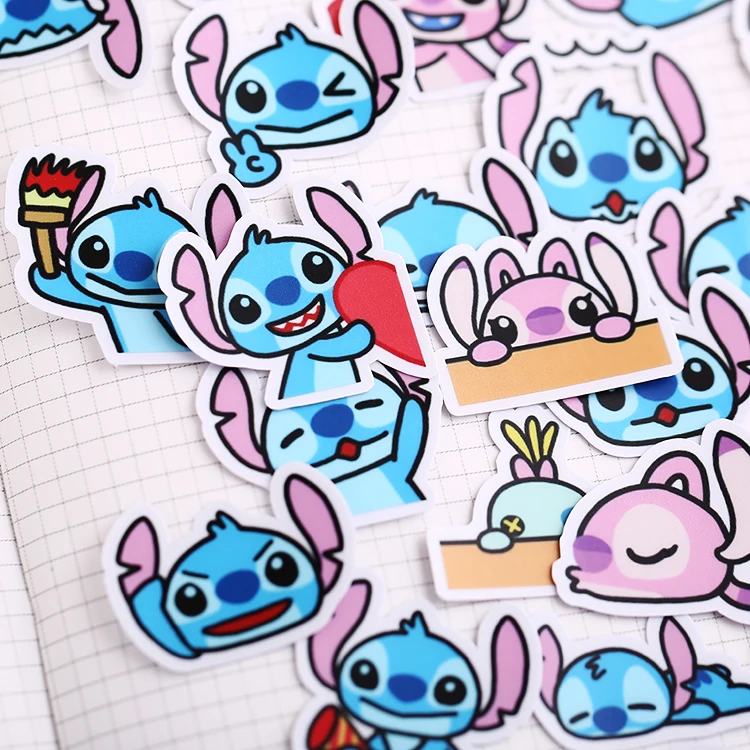 40pcs/pack ctue Handbook Stitch Avatar Sticker Korean Cartoon Line Expressions Decorative Material DIY craft photo album