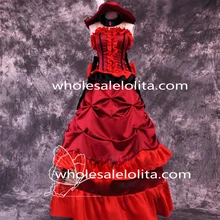 Черный Дворецкий Madam красный костюм для косплея вечерние платья/косплей платье