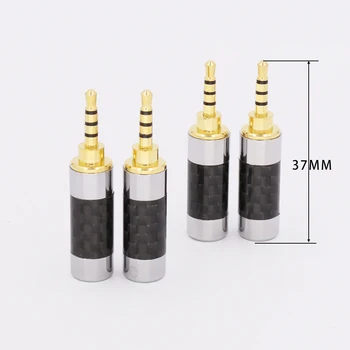 

4 pcs carbon fiber Gold plated 4pole 2.5mm Stereo Headphone Plug 2.5mm stereo Male jack plug