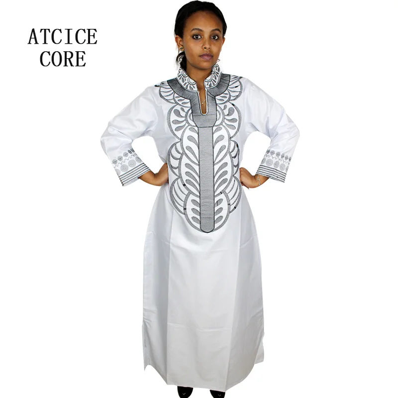 african fashion style African New Bazin Embroidery Dresses Long Dress Without  Scarf Soft Material LA066 african couple outfits