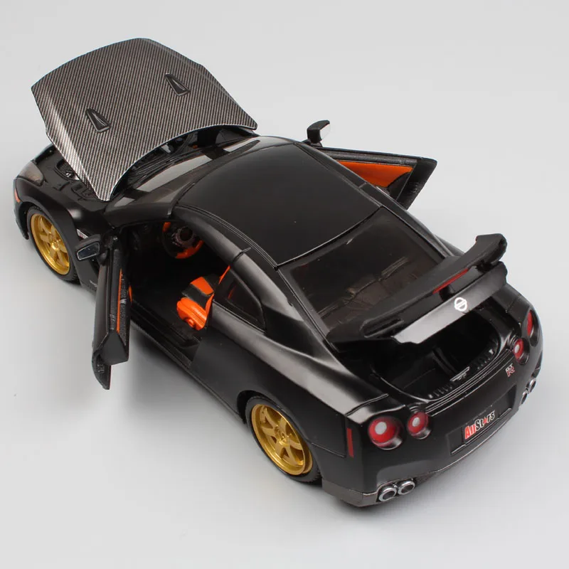 1:24 Масштаб Мини Дети Nissan GTR 2009 GT-R R35 углеродное волокно зарядное устройство Металл литье под давлением модель гоночный Спорт авто автомобили игрушки подарок для мальчиков