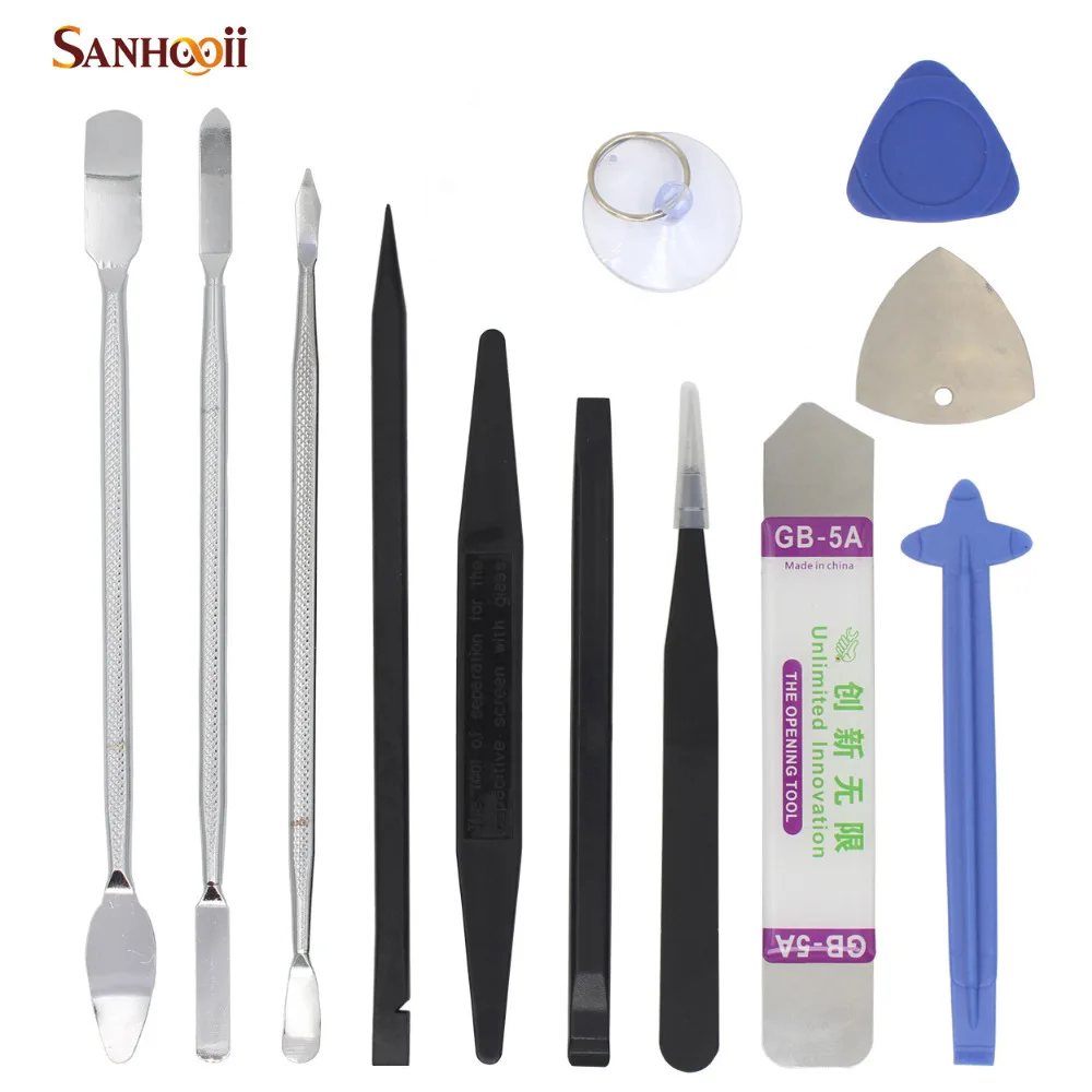 

SANHOOII 12in1 Mobile Phone Repair Tools Kit for iPhone Tablet Smartphone Disassemble Metal Spudger Nylon Repairing Tool set