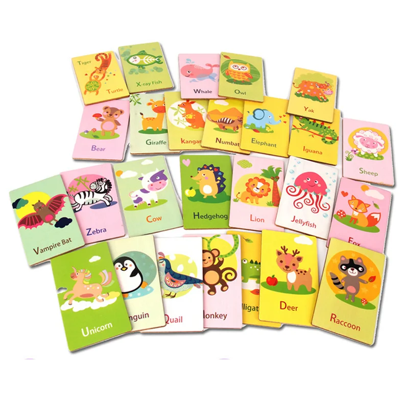 Learning Card English Language abc Educational Toys Memory Games for Kids Montessori Alphabet Letters Animals Cards Gift Learning Card English Language abc Educational Toys Memory Games for Kids Montessori Alphabet Letters Animals Cards Gift