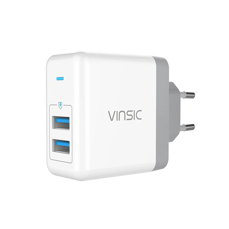 

VINSIC 5V 4.8A Portable Dual USB Travel Charger Wall Charger Adapter For iPad iPhone X 8 8 Plus iMac Xiaomi Huawei Sumsung Nokia