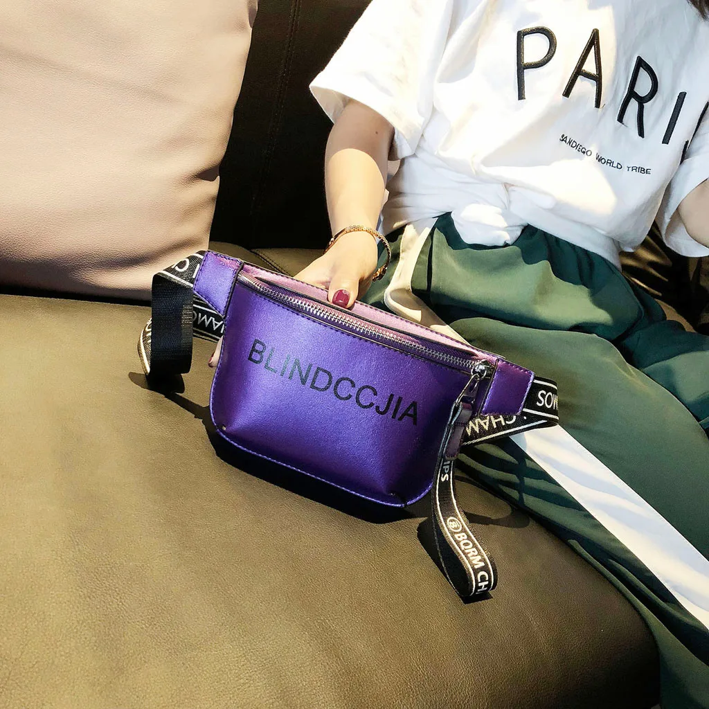 Женская и Мужская поясная сумка с буквенным принтом в стиле Харадзюку, модная кожаная сумка, пояс для денег, нагрудные сумки, поясная сумочка, сумка, новинка