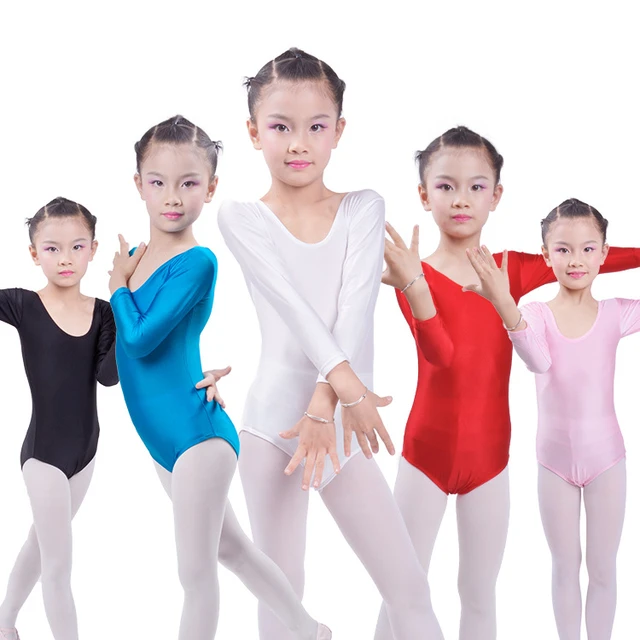 Enfants Ballet Gymnastique Costume Manches longues Justaucorps