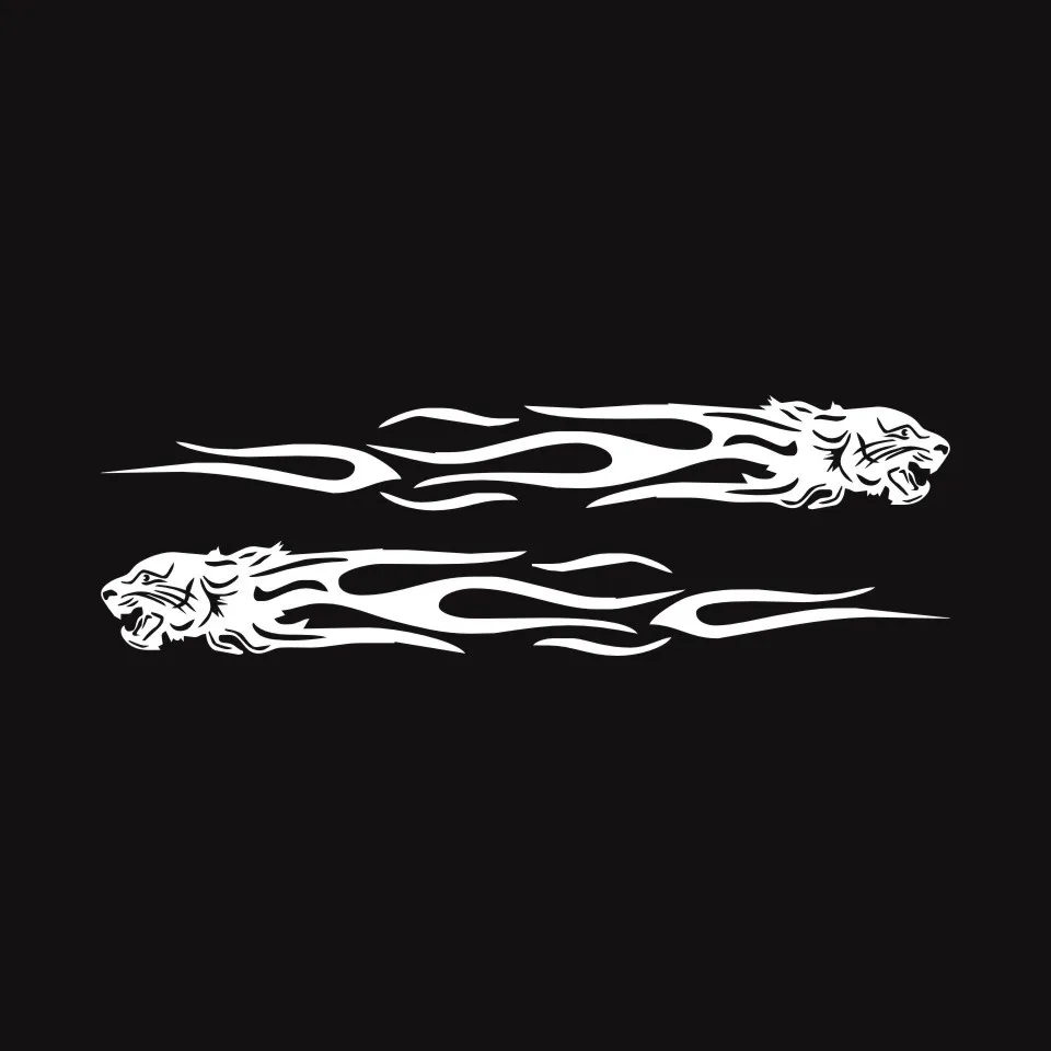 Cunymagos 2x Stylish Tiger Flame Sticker Vinyl Decal Creative Car Stickers Car Styling Decals Fashion Creative Car Body Sticker 223CM (15)