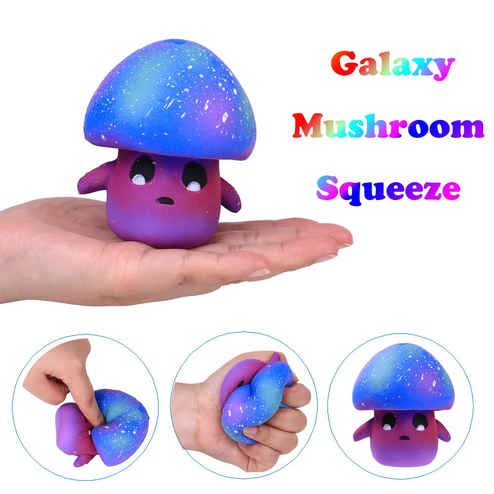 

Squishy Toys Elastic PU Kawaii Cartoon Galaxy Mushroom Slow Rising Fruit Scented Stress Reliever Toys Adult Anti-stress Funny