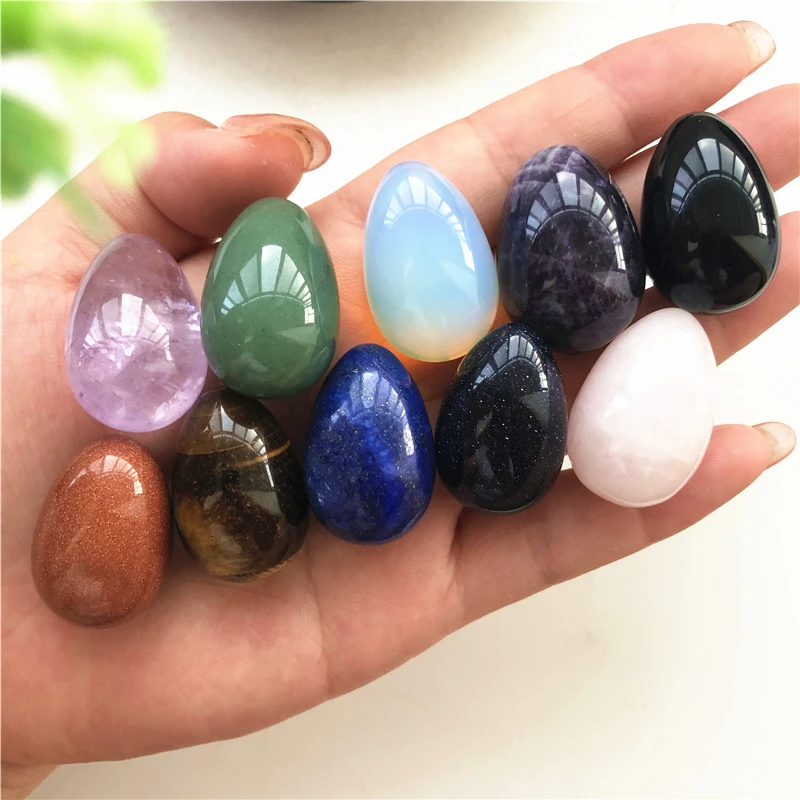 

1PC Natural Rose Quartz Aventurine Amethyst Carved Egg Chakra Healing Crystal Reiki Natural Quartz Crystals