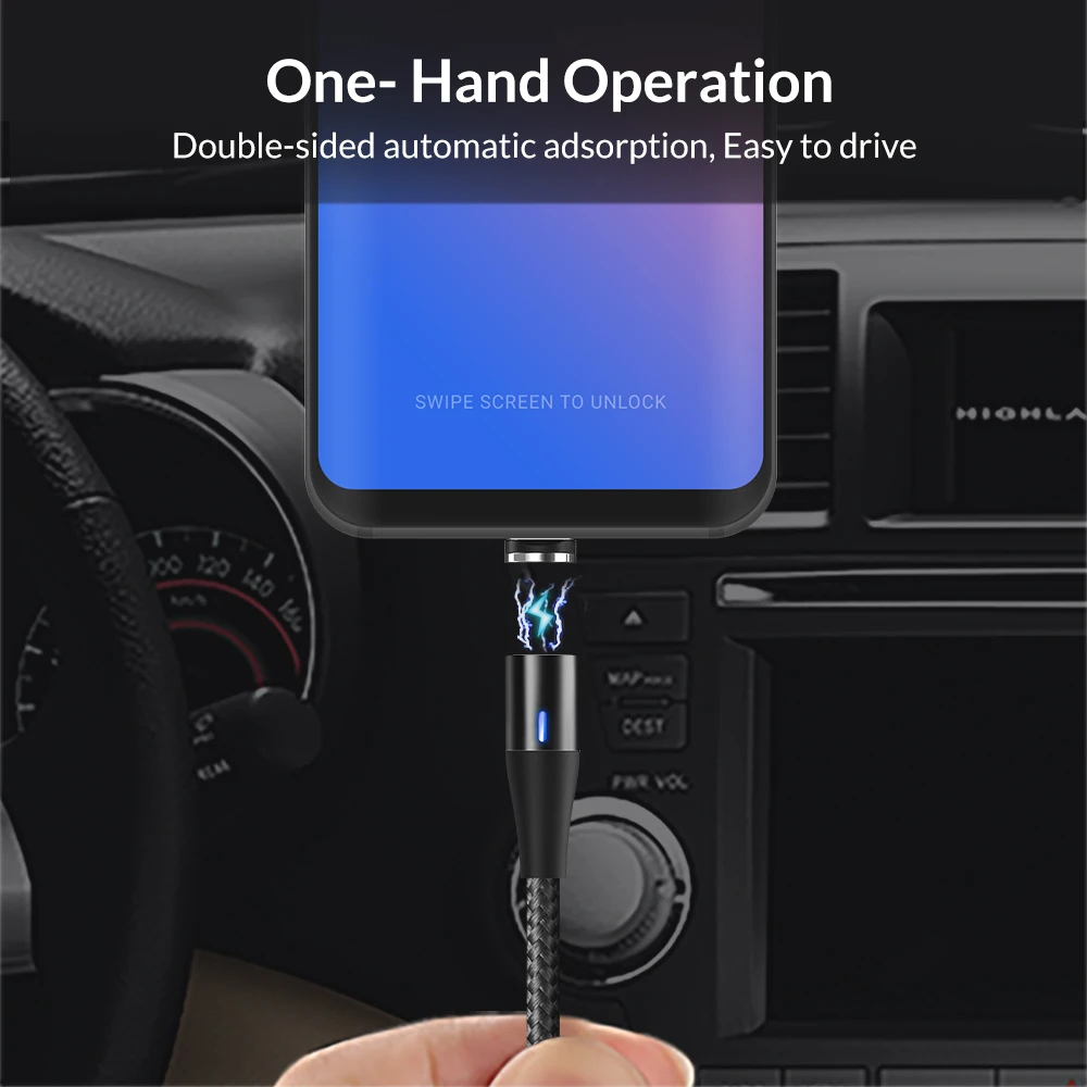 TOPK 1 м 3A Магнитный Кабель с разъемом usb c для быстрой передачи данных кабель