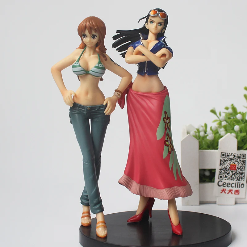 

2pcs/lot Anime One Piece DXF Lady Nami and Nico Robin PVC Action figure