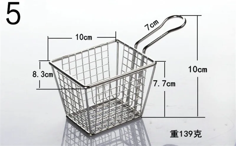 304 корзина для жарки картофеля фри из нержавеющей стали кухонный инструмент дуршлаг сетчатая Корзина Сетчатый Фильтр чипы шеф-повара промывка паром деформация - Цвет: 5