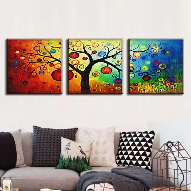 3 pcs set artist canvas the colorful tree of harvest canvas prints