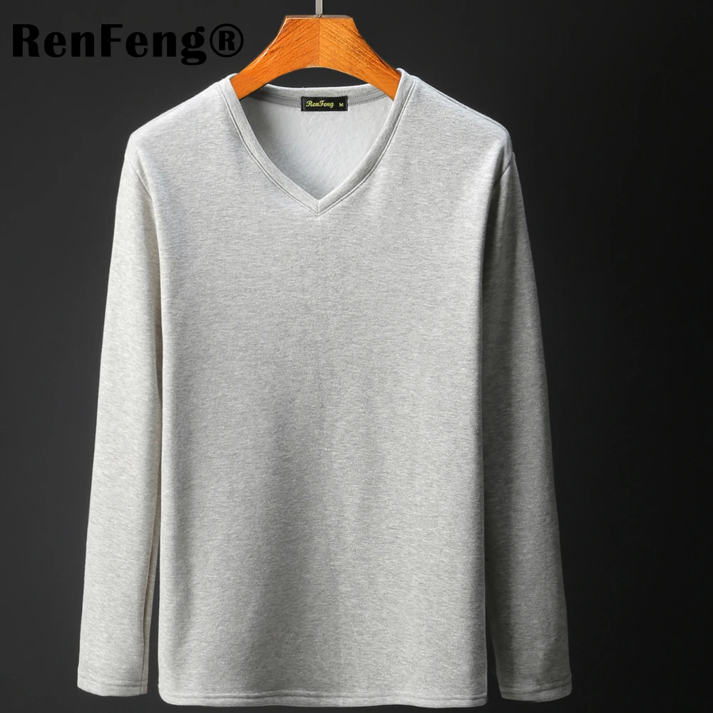 3 Colors Plus Size M-3XL Summer&Autumn Fashion Casual Slim Elastic Soft Solid thicken Long Sleeve Men T Shirts Male Fit Tops Tee (1)