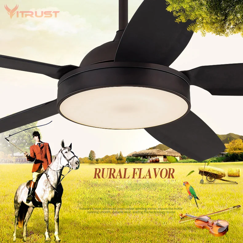 

Contemporary Ceiling Fan 5-Blade LED Ceiling Fan Black Industrial Modern Ceiling Fan with Integrated LED Light Panel with Remote