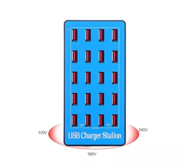 20-Порты и разъёмы USB Смарт Зарядное устройство Европа США Великобритания Австралия 20A 100 Вт планшетный телефон USB Зарядное устройство для мобильного телефона Ipad pad Планшеты