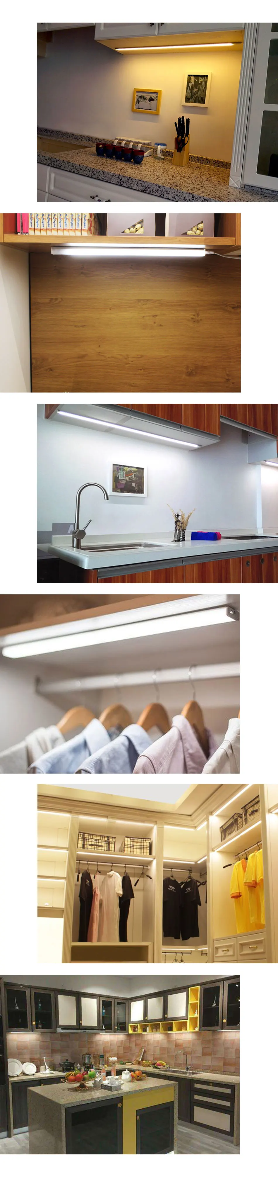 5v Silver Under Cabinet Led Light Bar Wireless Rechargeable Counter Kitchen Cupboard Hardwired Downlights Bookcase Stick Slim (1)
