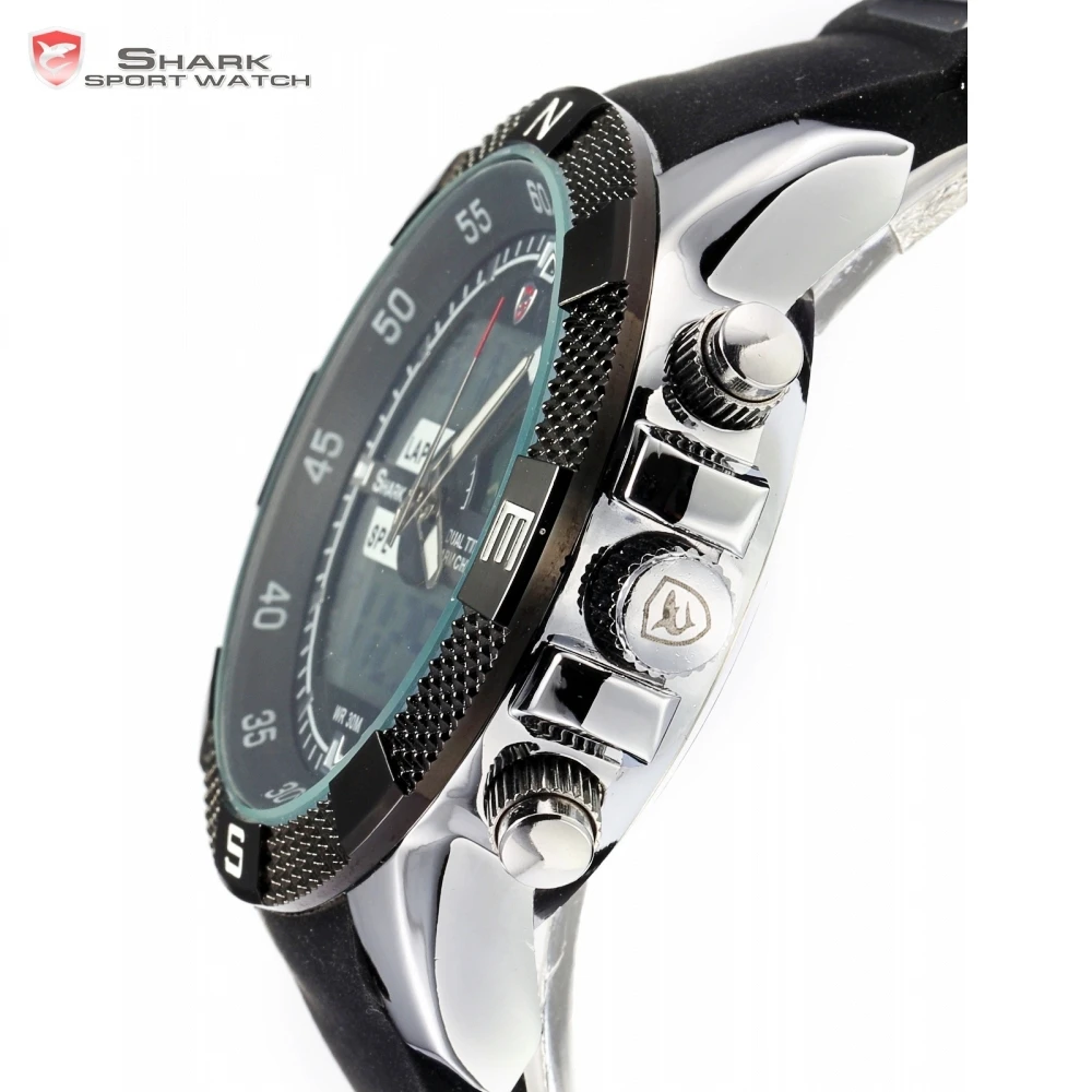 Porbeagle SHARK Sport Watch Black Military Rubber Band Hiking Digital LCD Electronic Watches Date Chronograph Male Clock /SH042 Porbeagle SHARK Sport Watch Black Military Rubber Band Hiking Digital LCD Electronic Watches Date Chronograph Male Clock /SH042