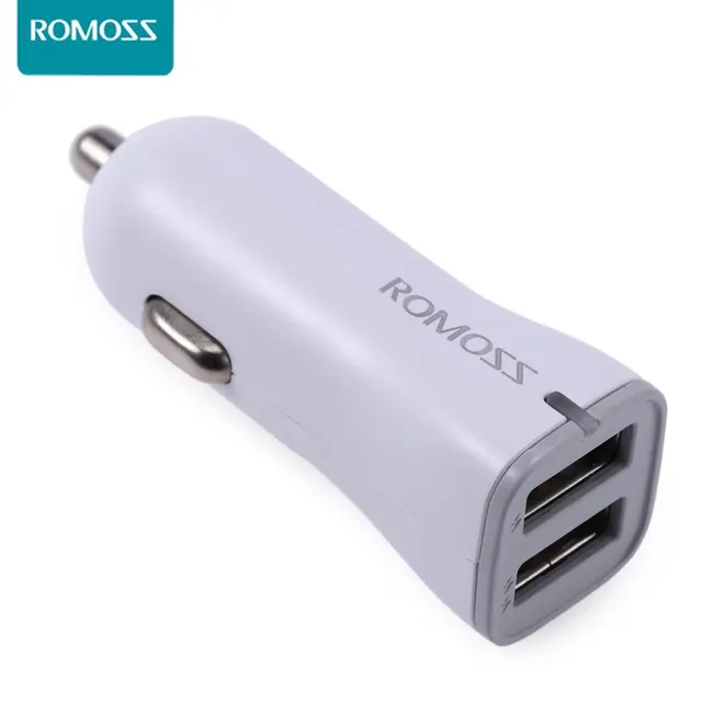 100% Оригинал Romoss AU17 Dual USB Быстрой Зарядки Автомобильное Зарядное Устройство для iPhone Samsung LG HTC Explay Настольных Пк мобильный телефон зарядные устройства