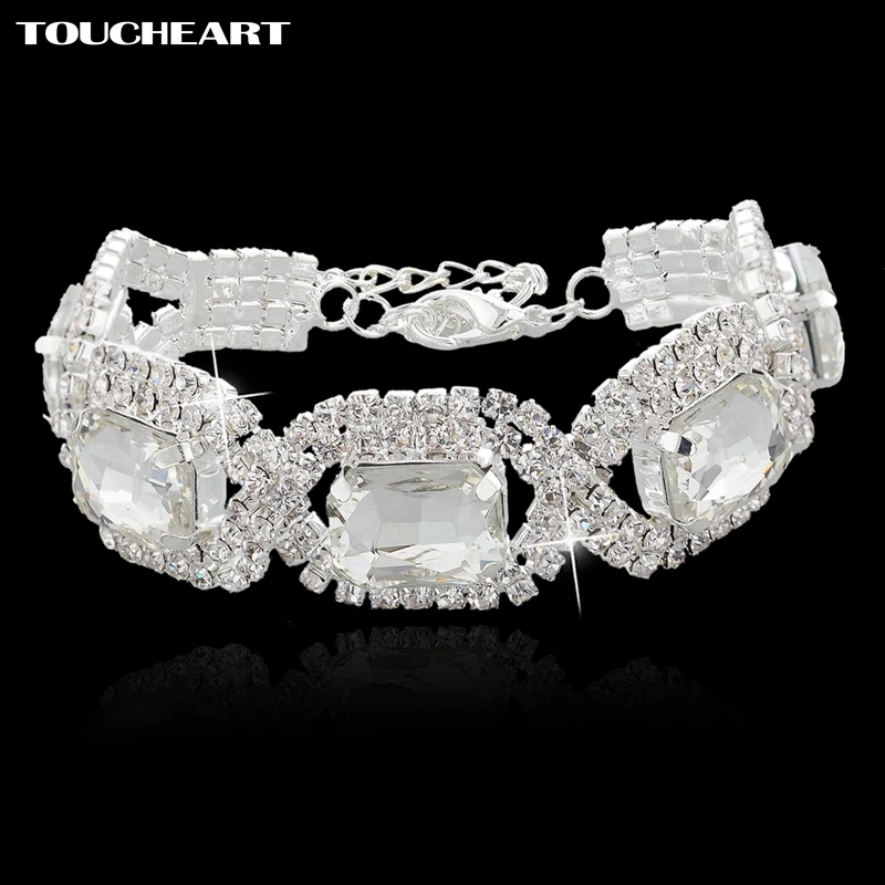 

TOUCHEART Luxury Bridal Wedding Fashion Jewelry Bracelets & Bangles For Women Silver Charm Adjustable Bracelets Femme SBR140398