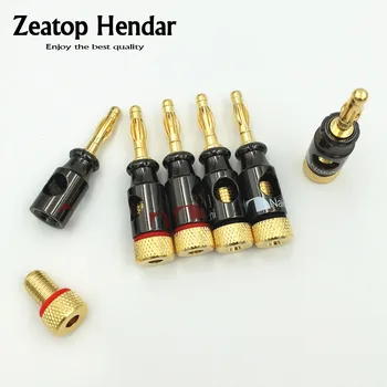 

20Pcs Nakamichi 4mm Banana Plug Spiral Type 24K Gold Screw Stereo Speaker Audio Copper Terminal Adapter Electronic Connector
