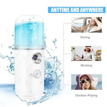 

30ml USB Steamer Sprayer Handy Nano Mist Spray Atomization Mister Face Cold Sprayer Facial Moisturizing Facial Body Nebulizer