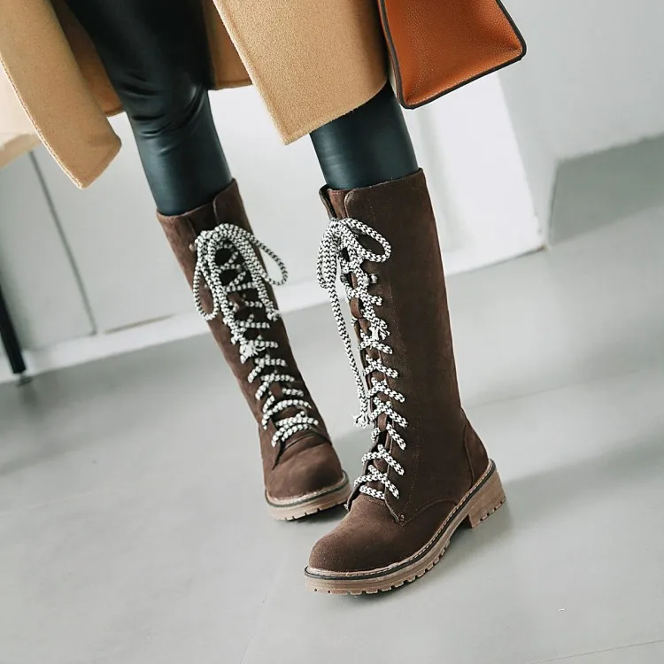 

Big Size 9 10 11 12 thigh high boots knee high boots over the knee boots boots women ladies boots Cross binding with suede