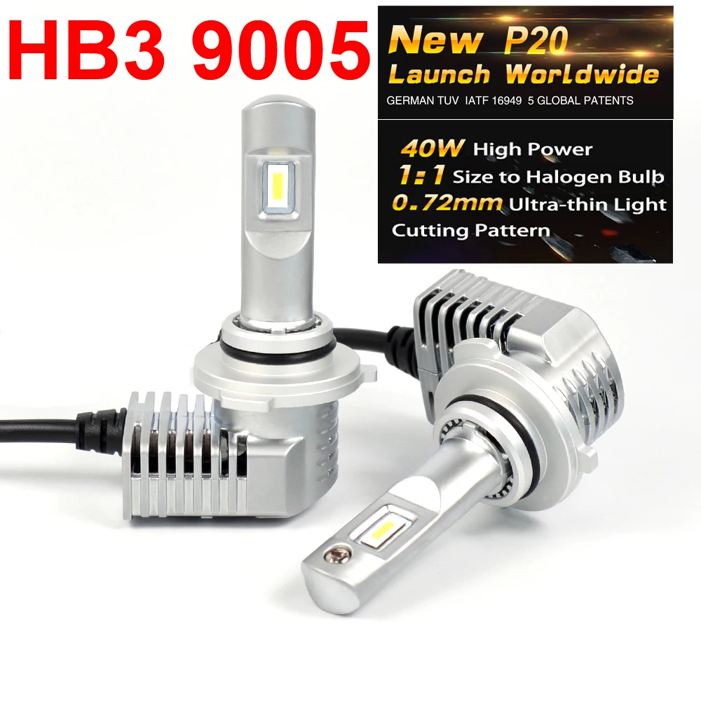 

1 Set Super Bright MINI SIZE 9005 HB3 CSP CHIP P20 Car LED Headlight All-in-one Turbo Ball Fan 1:1 Front Bulb Lamp 45W 5200LM 6K