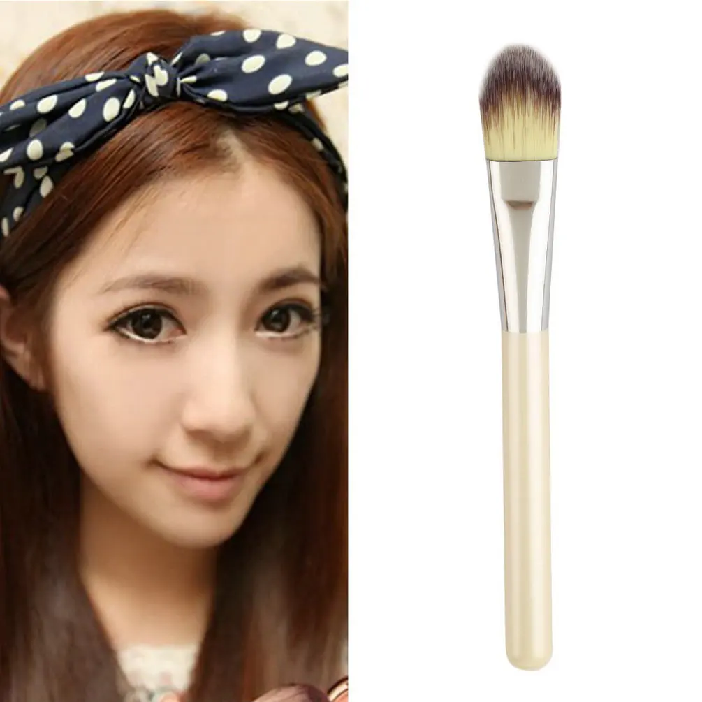 Make Up Hot Selling Hot Professional Pearl White Wooden Handle Foundation Brush Make Up Brush