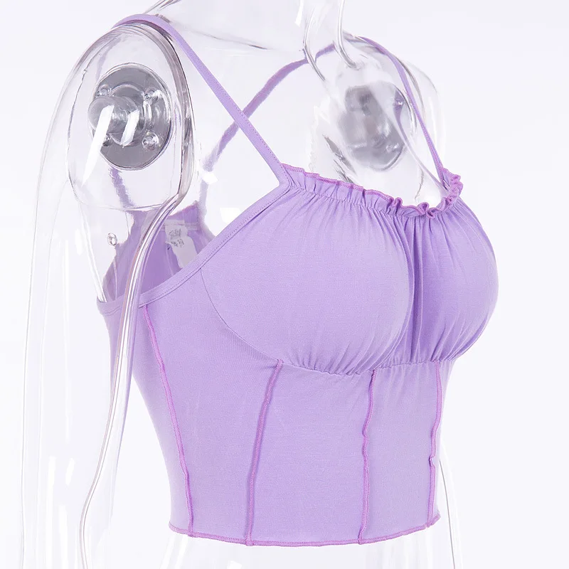 purple ruffle top