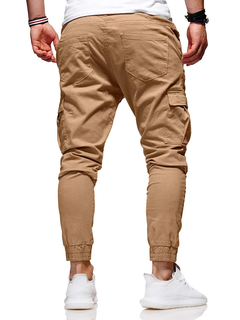 Мужские модные спортивные штаны с завязками на лодыжке, мужские повседневные шаровары с карманами и завязками