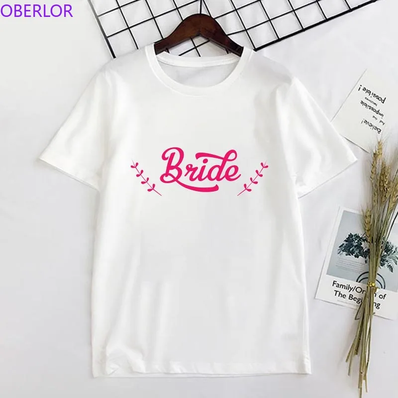 

Bride Letter Grass Printed T-Shirt Bride Squad Coupled Tops Feminist Gift Cotton Fashion Tee Aesthetic Graphic Shirts Women