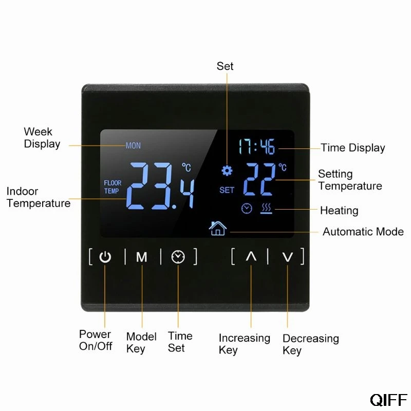 Прямая поставка и термостат с сенсорным ЖК-экраном электрическая система подогрева пола терморегулятор для нагрева воды 25 июня