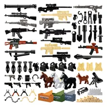 Военная команда спецназа пистолет оружие пакет строительные блоки город солдат полиции фигурка WW2 Военная игрушка строитель серии игрушки 30