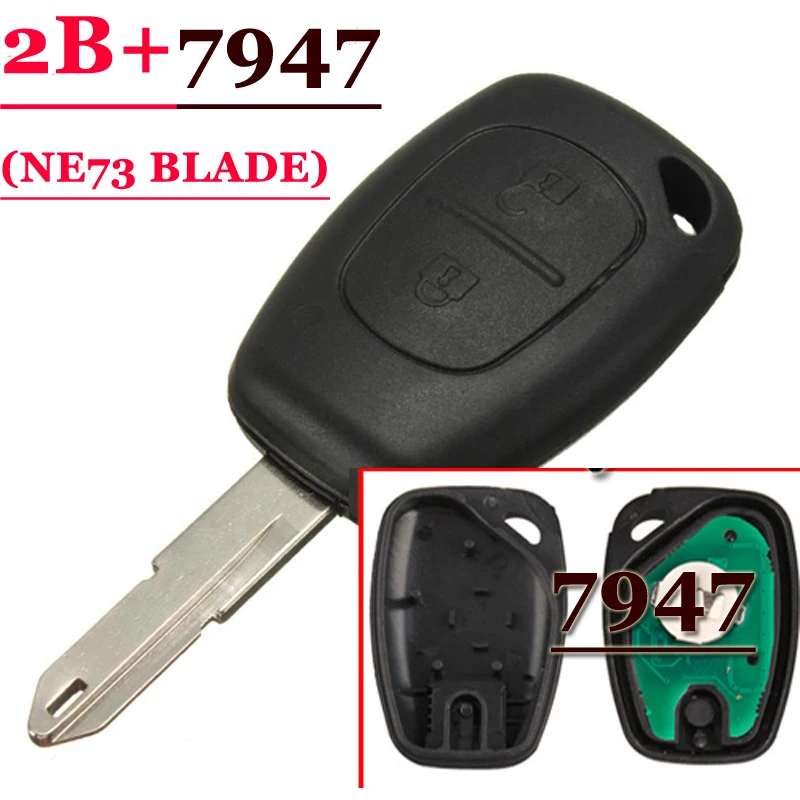 (1 шт.) 2 кнопки дистанционного ключа с PCF7947 чип NE73 лезвие для Renault Traffic Clio (1 шт.) 2 кнопки дистанционного ключа с PCF7947 чип NE73 лезвие для Renault Traffic Clio
