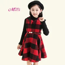 Girls Clothes Cotton Plaid Princess Dresses Spring Autumn Fashion Casual Kids Girls Christmas Dress 4-13 Years Children Clothing
