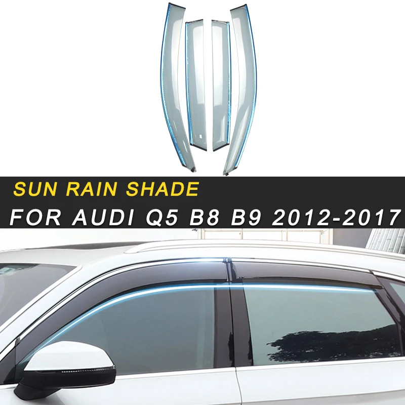 

For Audi Q5 B8 B9 2012-2017 Car Styling Window Sun Rain Shade Protector Cover Trim Frame Sticker Exterior Accessories