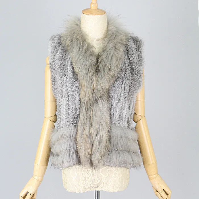 Free shipping Women Genuine Knitted chinchilla  Ra...