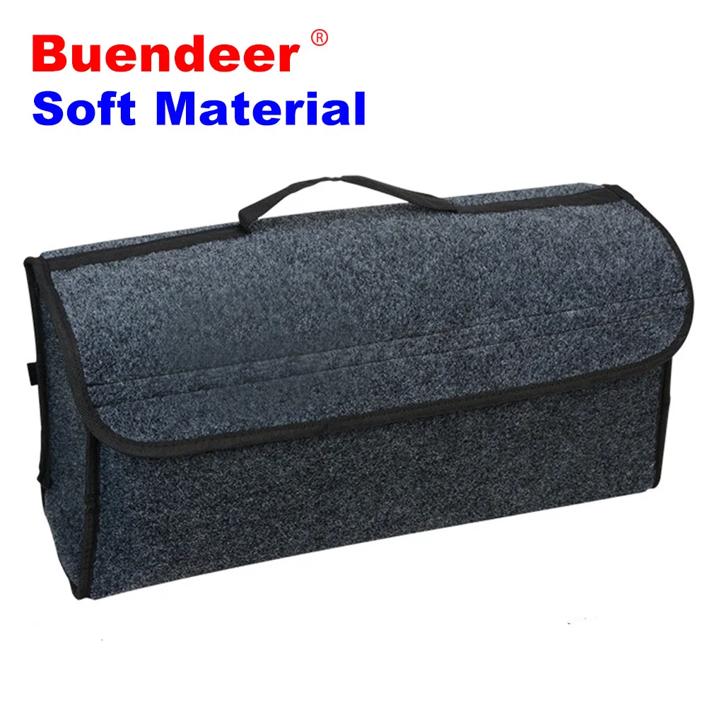 

Buendeer Car Soft Felt Storage Box Trunk Bag Vehicle Tool Box Multi-use Tools Organizer Bag Carpet Folding for emergency Box