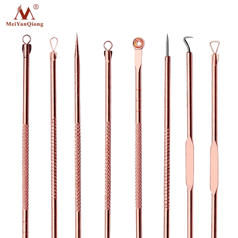 

4PCS Rose Gold Acne Pimple Needle Skin Care Blackhead Fat granule Remover Acne Needle Black Mask Acne Extractor Remover Face
