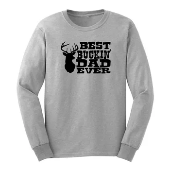 

Loo Show Mens Best Buckin' Dad Ever Long Sleeve Adult T-Shirts Casual Men Tee