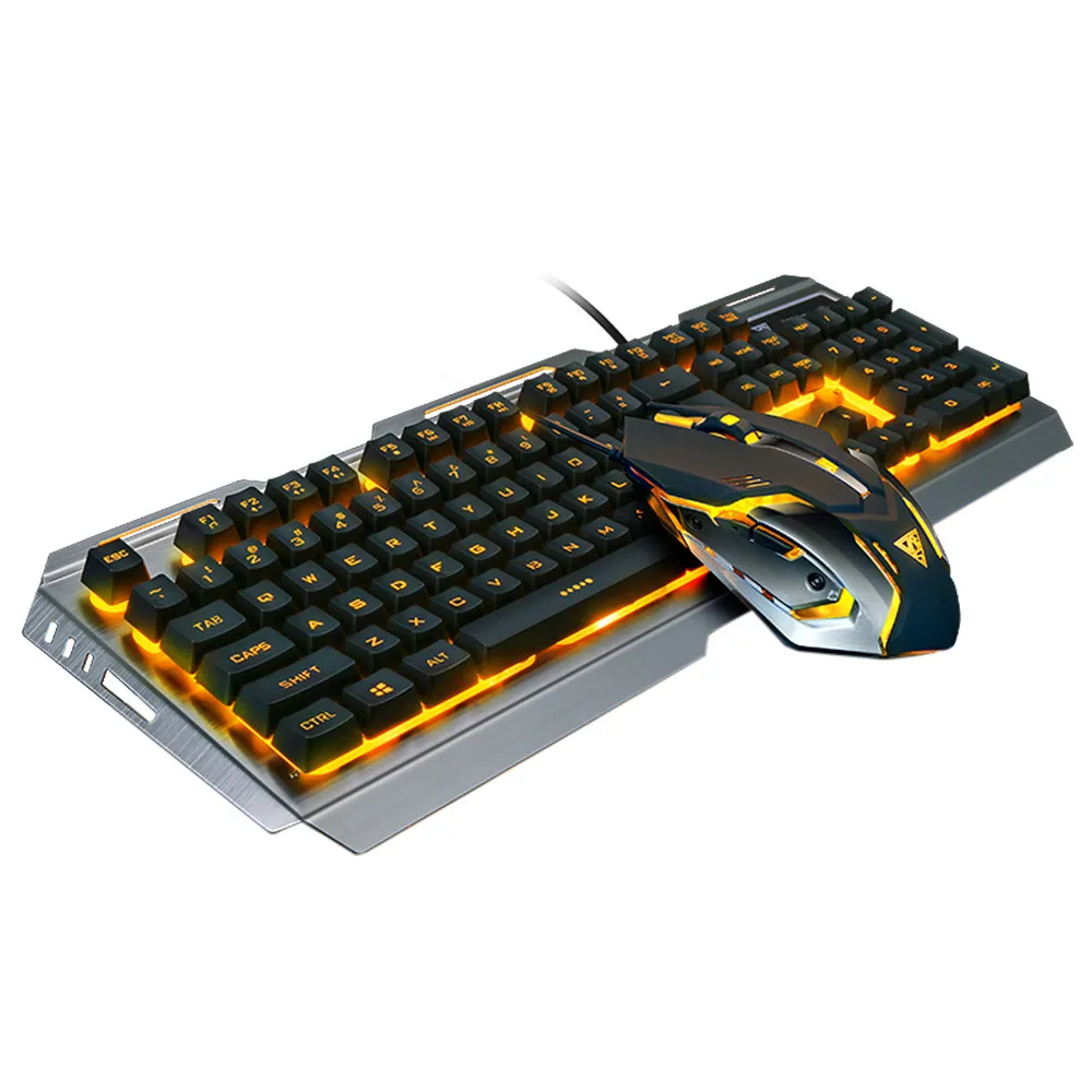 

Gaming Keyboard Mechanical Keyboard and Mouse V1 104 Key USB Wired RGB LED Backlit Mechanical Computer illuminated Keyboard#es
