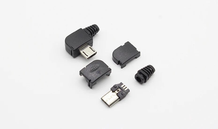 10 компл./лот Micro 5P USB штекер Тип припоя хвост шт.; Штепсель для зарядки 90 градусов