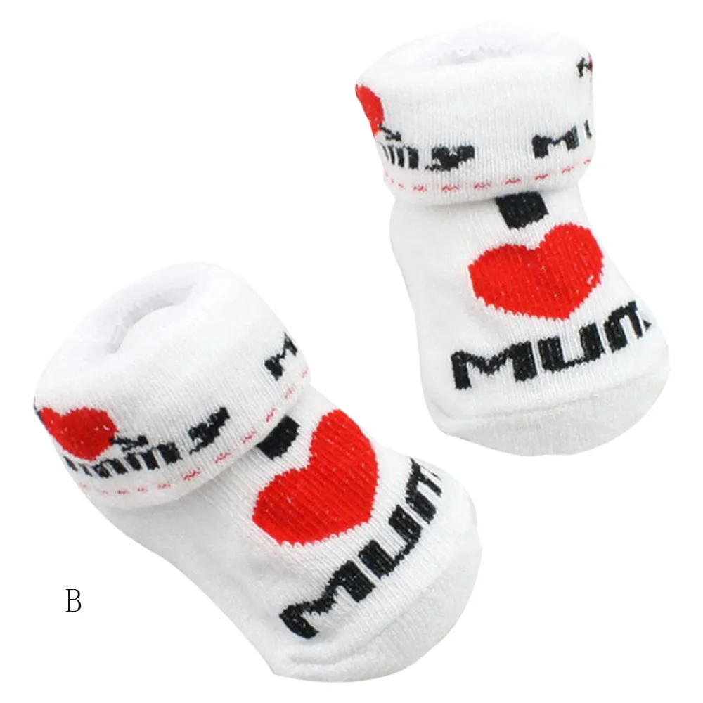 Г., лидер продаж, носки для малышей нескользящие носки-тапочки для маленьких мальчиков и девочек носки с буквами «Love Dad Love Mum»# ZXT