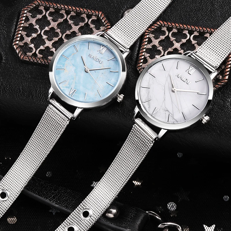 Fashion Luxury Women Metal Mesh Watch Wrist Casual Quartz High Quality Stainless Steel saat reloj de mujer montre femme